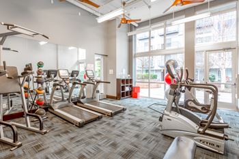 gym with cardio equipment at the bradley braddock road station apartments